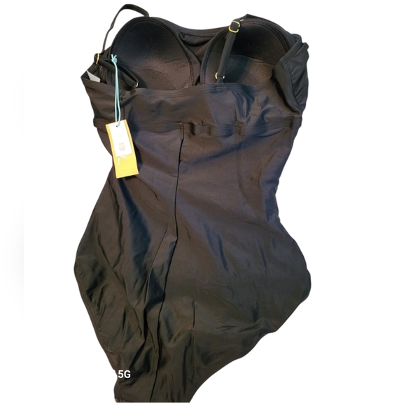 Koa Sol Full Coverage Shirred Front One-Piece Swimsuit, Large (12-14), NWT - Picture 2 of 4